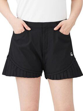 TAYLORMADE Japan Golf Black T-ICE Taffeta Cute Golfwear Pleated Skorts Shorts S